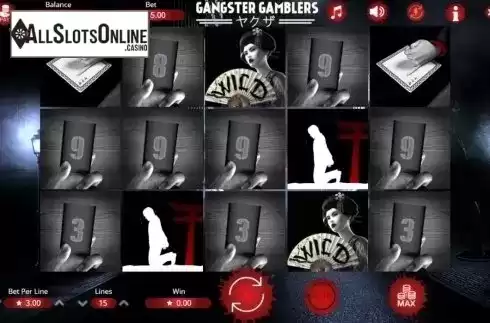 Reels screen. Gangster Gamblers from Booming Games