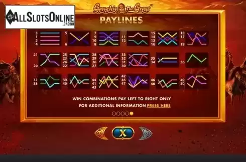 Paylines screen. Genghis The Great from Skywind Group