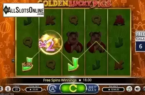Free Spins. Golden Lucky Pigs from Booming Games