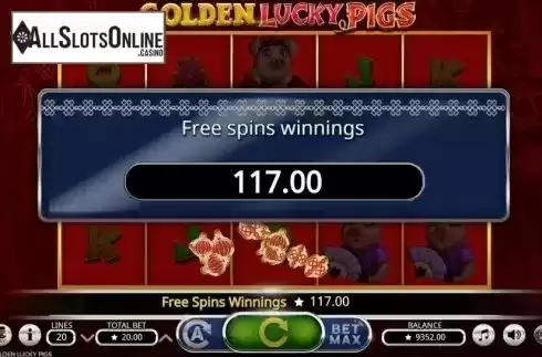 Total Win. Golden Lucky Pigs from Booming Games