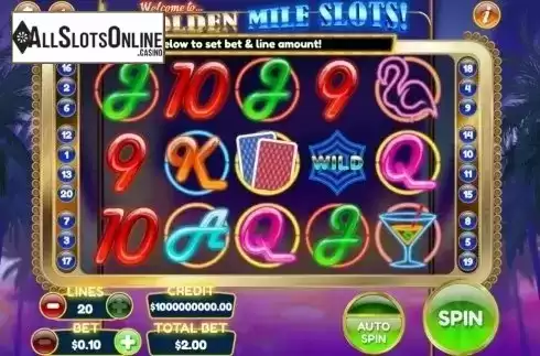 Reel Screen. Golden Mile Slots from Slot Factory