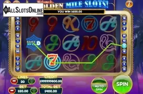 Win Screen. Golden Mile Slots from Slot Factory