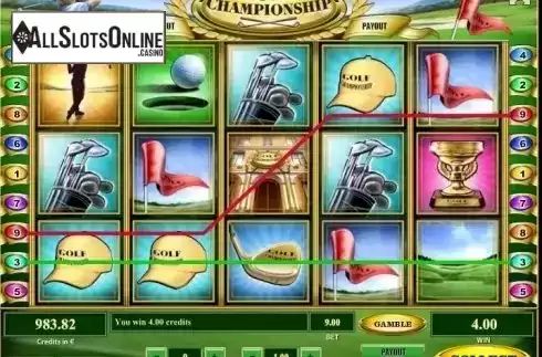 Win screen. Golf Championship from Tom Horn Gaming