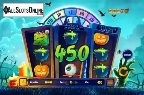 Win screen. Halloween Jackpot from Belatra Games