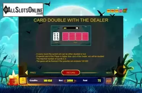 Card Doule Screen. Halloween Jackpot from Belatra Games