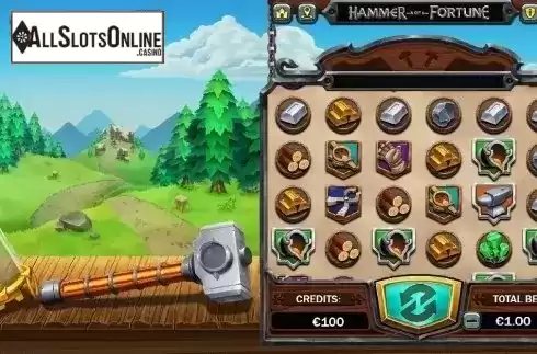 Reel Screen 1. Hammer of Fortune from Green Jade Games