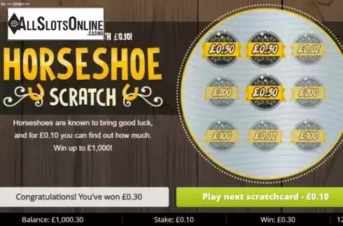 Win Screen 3. Horseshoe Scratch from Gluck Games