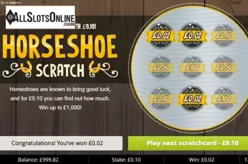 Win Screen 4. Horseshoe Scratch from Gluck Games