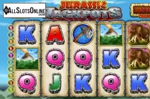 Reel screen. Jurassic Jackpots from Reflex Gaming