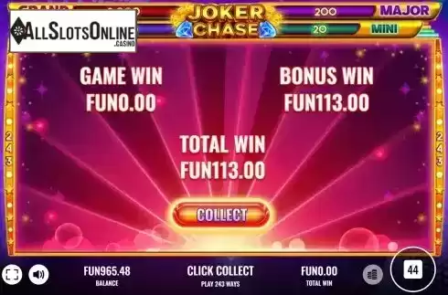 Win Respins / Bonus Game screen