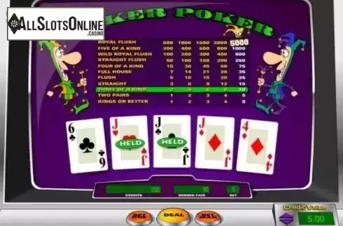 Game Screen. Joker Poker (Amaya) from Amaya