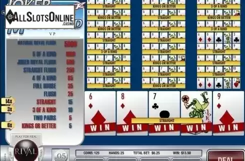 Screen4. Joker Poker (Rival) from Rival Gaming