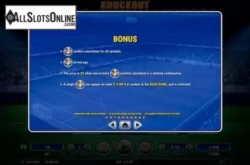 Paytable 3. Knockout Football from Habanero