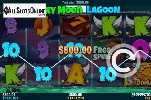 Win Screen. Lucky Moon Lagoon from Slot Factory