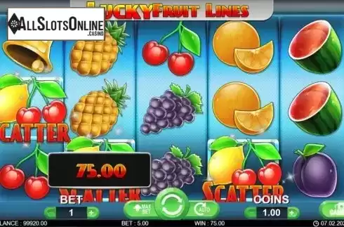 Win screen 3. Lucky Fruit Lines from 7mojos