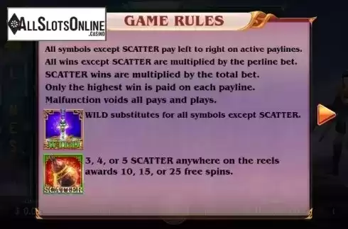 Game rules 1. Legend of Paladin from KA Gaming