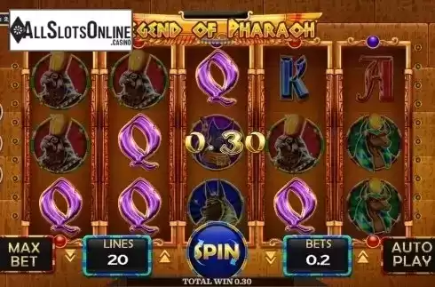Win Screen. Legend of Pharaoh from Vela Gaming