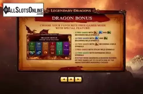 Paytable 3. Legendary Dragons from Skywind Group