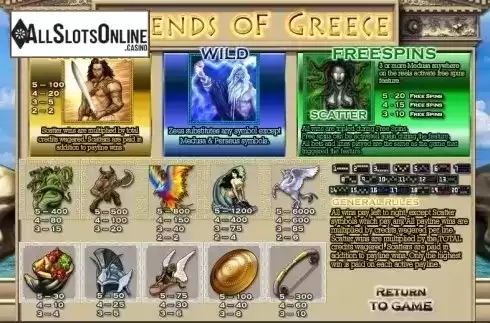 Screen2. Legends of Greece from Genii