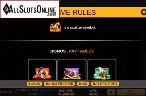 Paytable 3. Legends of Troy 2 from High 5 Games