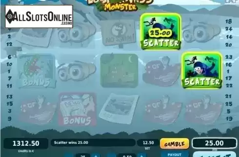 Scatter screen. Loch Ness Monster from Tom Horn Gaming
