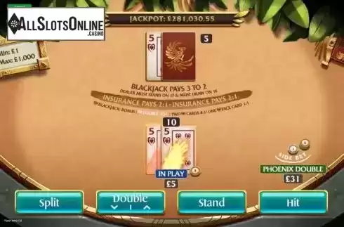 Game Screen 2. Phoenix Blackjack from Roxor Gaming