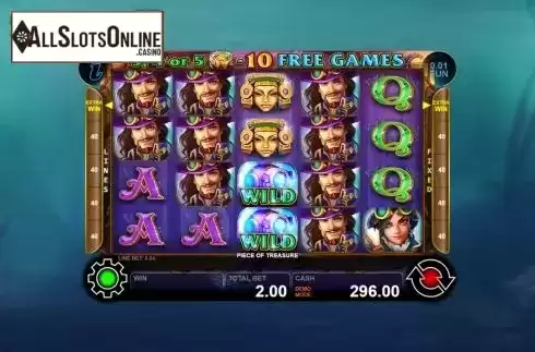 Win screen. Piece of Treasure from Casino Technology