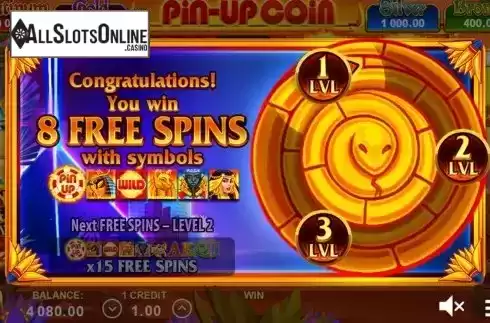 Free Spins screen