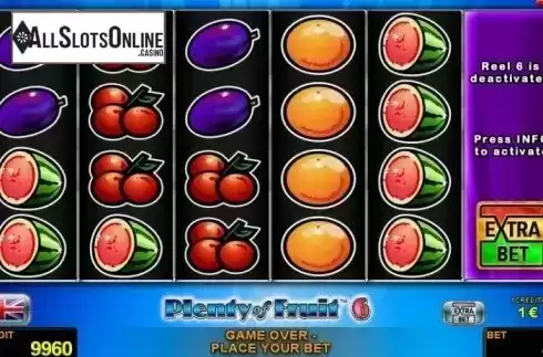 Reel Screen. Plenty Of Fruit 6 from Novomatic