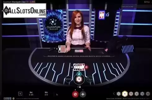 Game Screen 2. Quantum Blackjack Live from Playtech