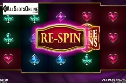 Respin Feature. Ruby Casino Queen from JustForTheWin