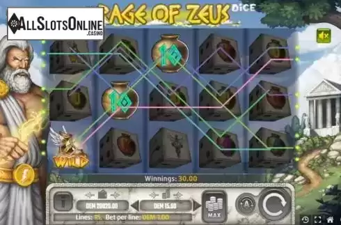 Win screen 2. Rage of Zeus Dice from Mancala Gaming