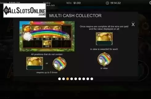 Features. Rainbow Cash Pots from Inspired Gaming