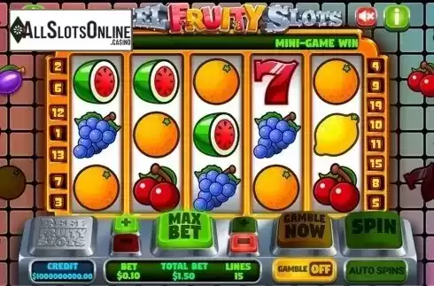Reels screen. Reel Fruity Slots from Slot Factory