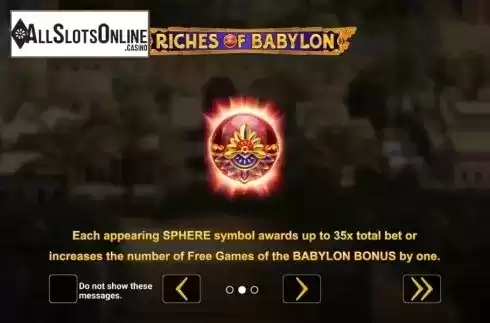 Start Screen. Riches of Babylon from Greentube