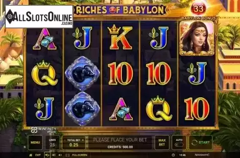 Reel Screen. Riches of Babylon from Greentube