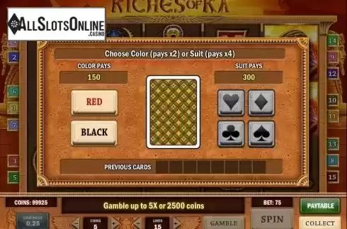 Risk game. Riches of Ra Slot from Play'n Go