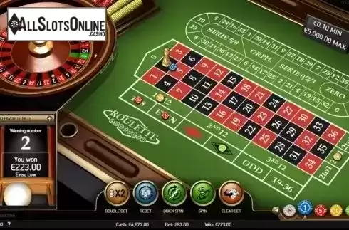 Game Screen. Roulette Advanced from NetEnt