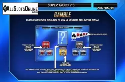 Paytable 5. Super Gold Sevens from CR Games