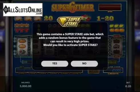 Super Stake Bet Screen