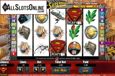 Screen6. Superman Jackpots from Amaya