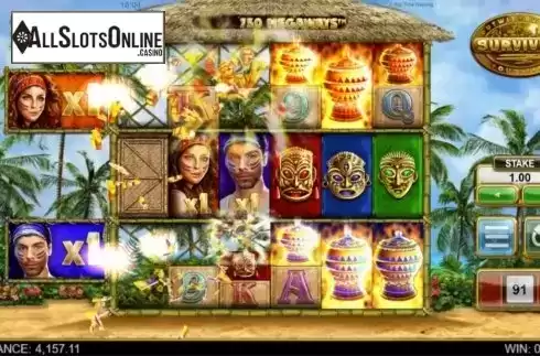 Win Screen 1. Survivor Megaways from Big Time Gaming