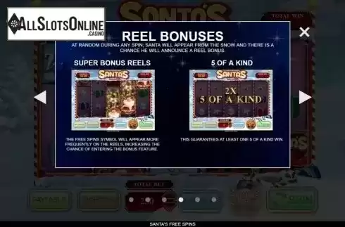 Paytable 4. Santa's Free Spins from Inspired Gaming