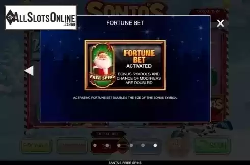Paytable 6. Santa's Free Spins from Inspired Gaming
