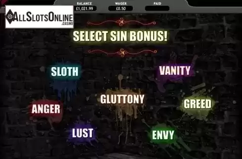 Bonus game. Seven Deadly Sins from Genesis