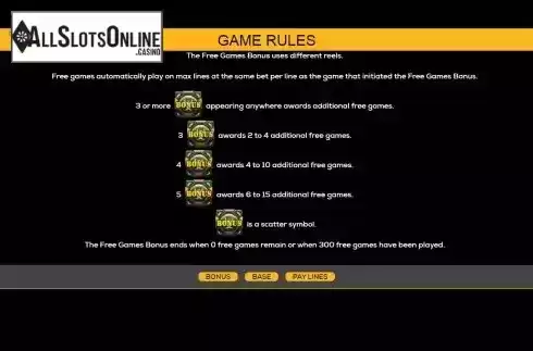Free Game rules screen