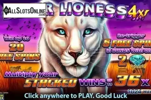 Intro screen. Silver Lioness 4x from Lightning Box