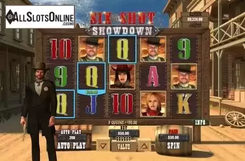 Win Screen. Six Shot Showdown from RTG