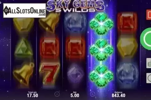 Respin Feature. Sky Gems: 5 Wilds from Booongo