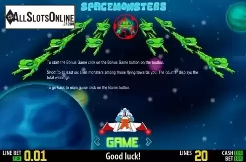 Paytable 3. Space Monsters HD from World Match